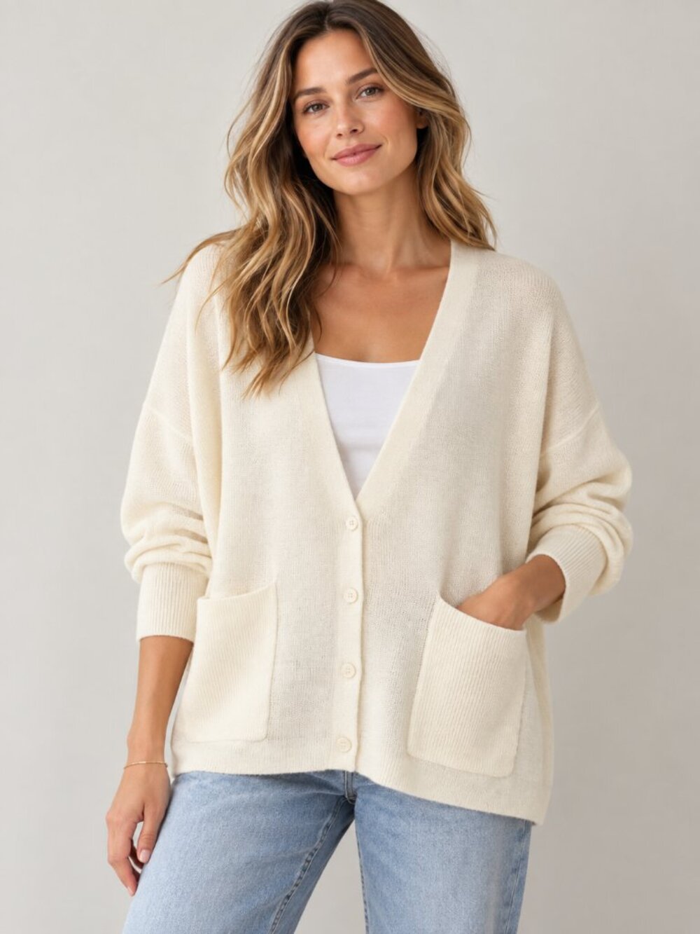 EILEEN FISHER Organic Linen Cotton Cardigan – Women's Medium
